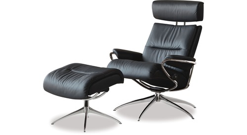 Stressless® Tokyo Leather Recliner with Adjustable Headrest - Star Base Stressless® Tokyo Leather Recliner with Adjustable Headrest - Star Base